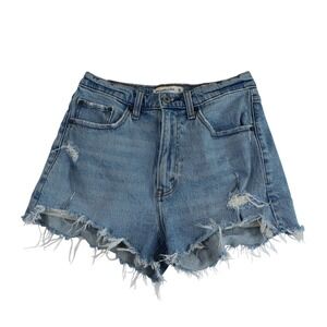 Abercrombie & Fitch Denim Shorts Women's 26 The Mom Short High Rise Curve Love